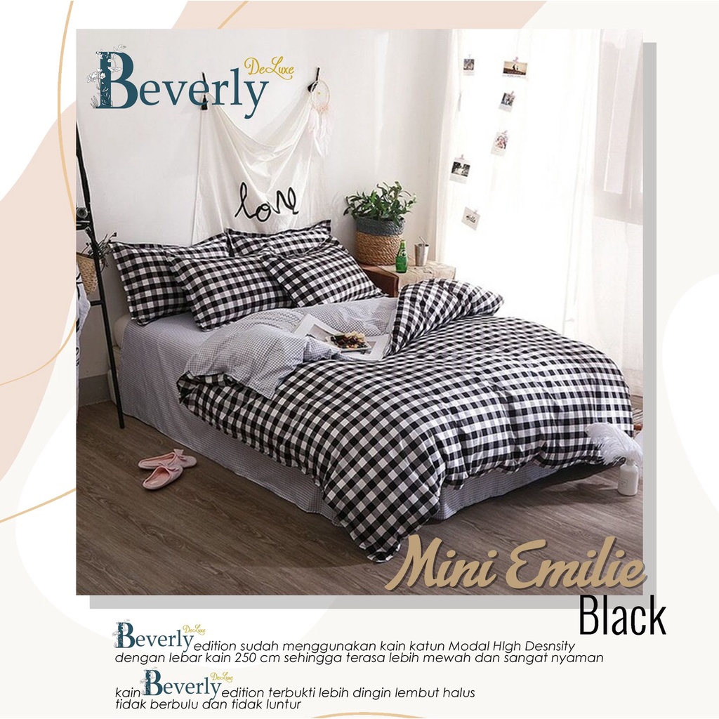 Sprei Anti Geser Katun Premium Kualitas No 1 Shopee EMILY KOTAK GAYA KOREA Ukuran 120 160 180x200