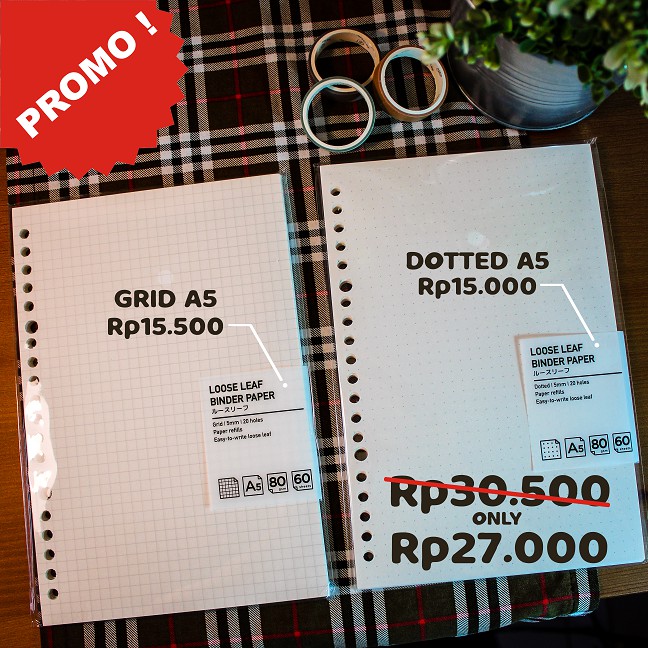 

Paket Promo kertas Binder Loose Leaf Ukuran A5