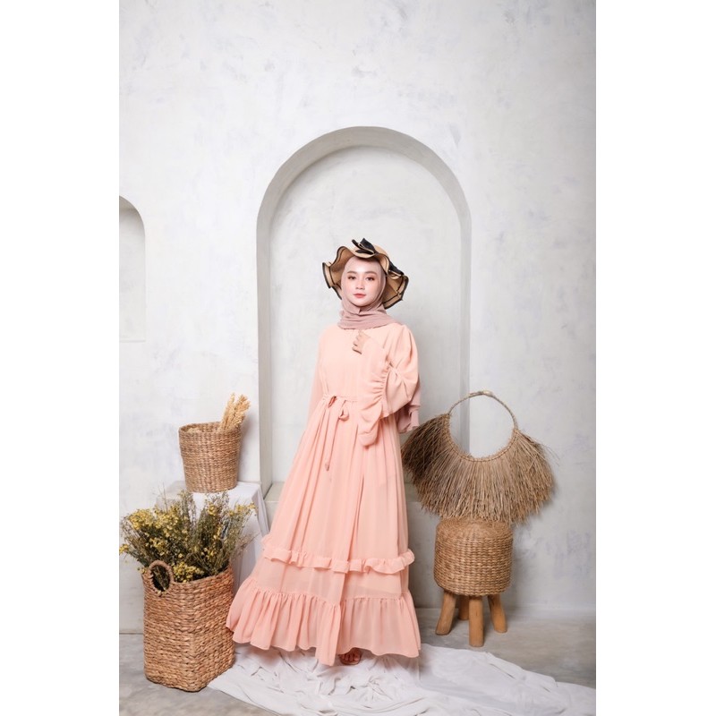 hawla dress ceruty babydoll cantik elegan