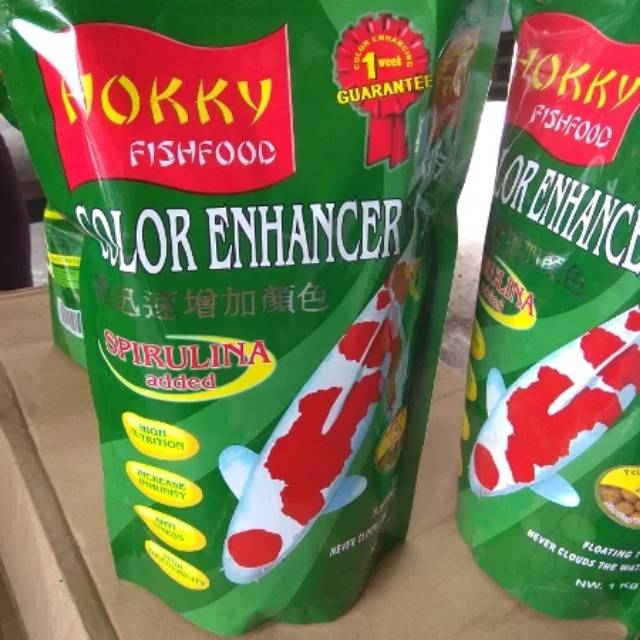 

Hokky Fish Food Spirulina Color Enhancher -- Size Medium -- Pakan Ikan