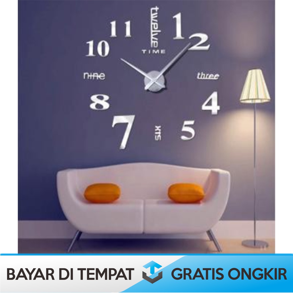 JAM DINDING JUMBO AESTHETIC KAYU DIY TAFFWARE ANALOG GIANT WALL CLOCK