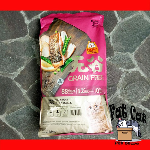 Makanan kucing Kitchen Flavor BEAUTY 8Kg Grain free EXPEDISI