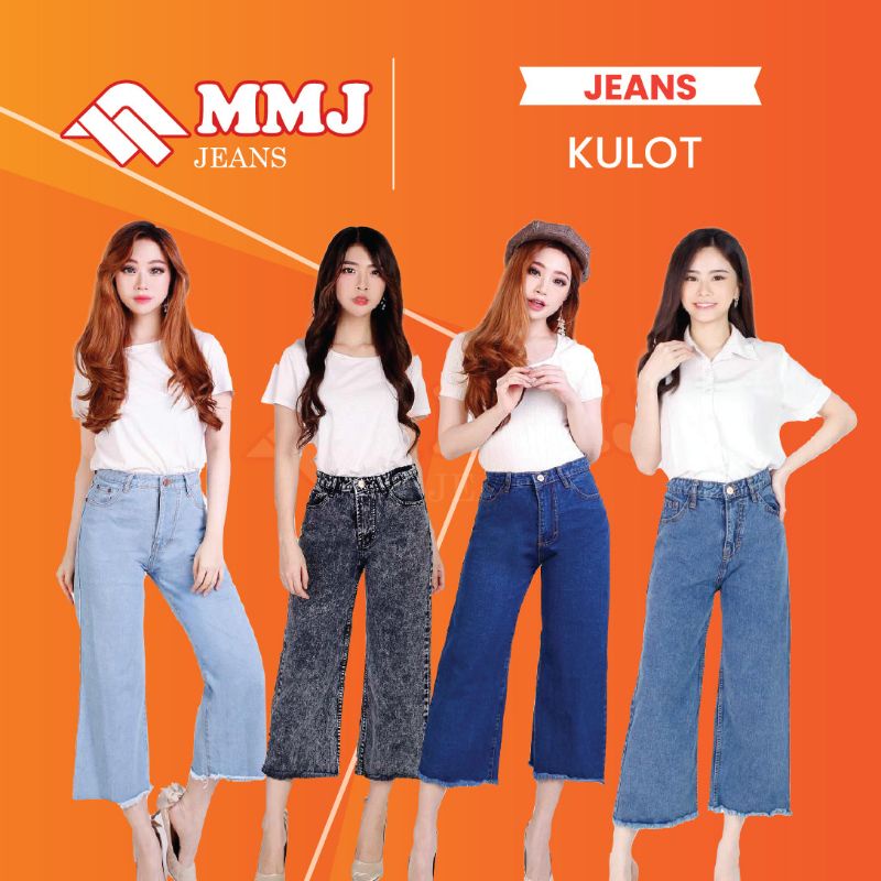 mmjjeans 040110  KULOT UNFINISHED KEKINIAN HW JEANS CELANA HIGHWAIST KULOT JEANS WANITA DENIM KULOT 