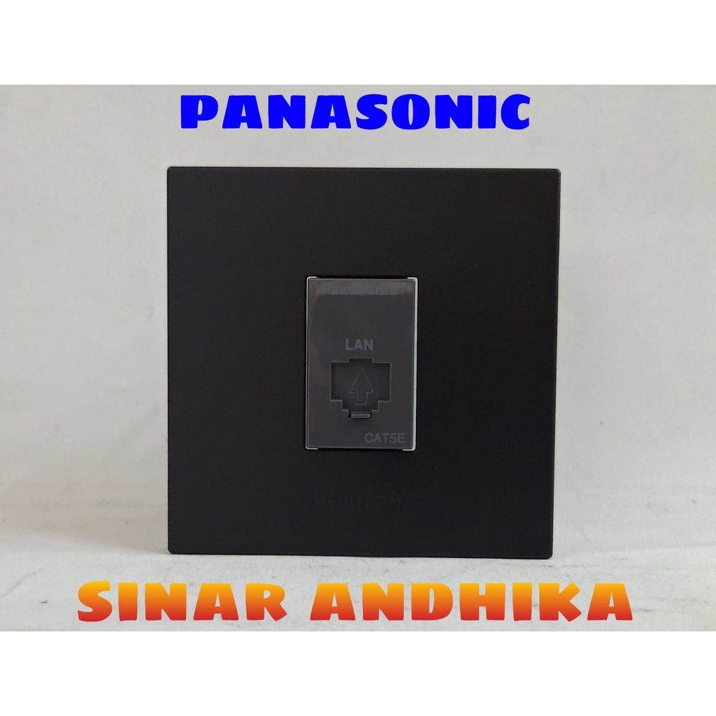 MODUL / JACK DATA CAT 5E + FRAME HITAM STYLE E PANASONIC WESJ 78019B+WEJ 2488H