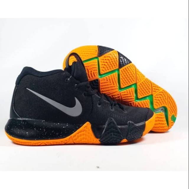 kyrie 4 black silver orange