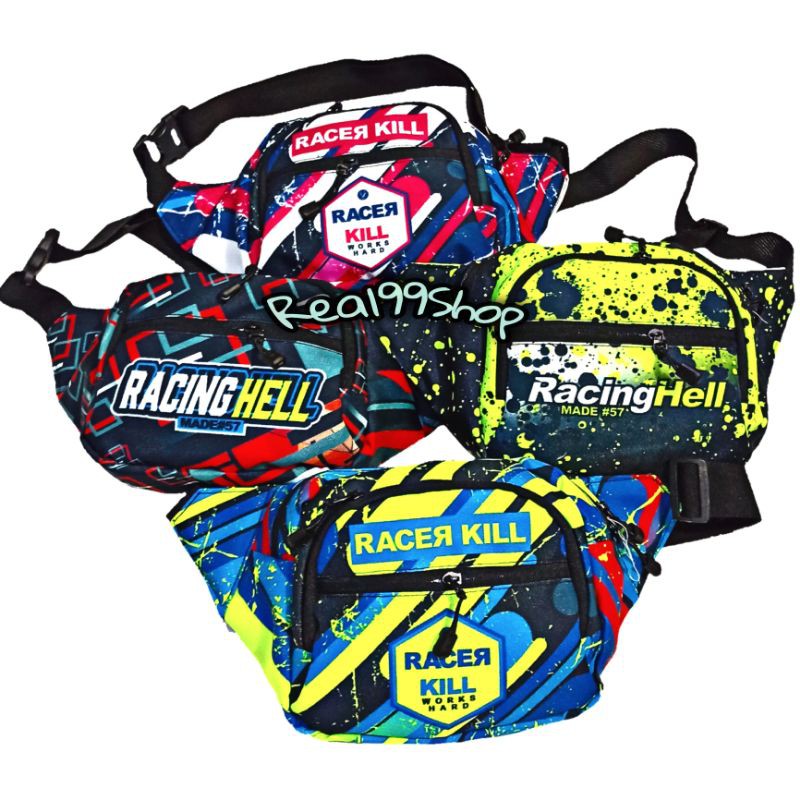 Tas Selempang Pria Racing Hell Waistbag Sepeda Unisex Slempang Sporty