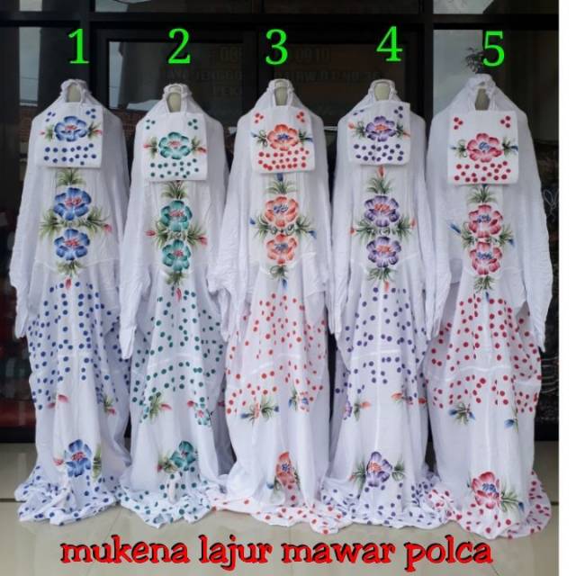 Mukena dewasa lajur mawar polca.matt rayon adem nyaman dipakai batik Pekalongan