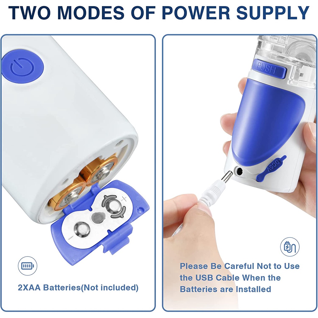 【Pengiriman di hari yang sama】 Mini Ultrasonic Nebulizer Anak dan Orang Dewasa, Portable Silent Inhaler, Inhalasi Nebulizer, Perawatan Kesehatan Isi Ulang Alat Penyemprot