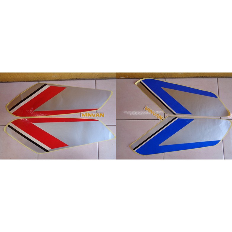 Striping Polet Stiker bodi Merah Biru Yamaha RXS