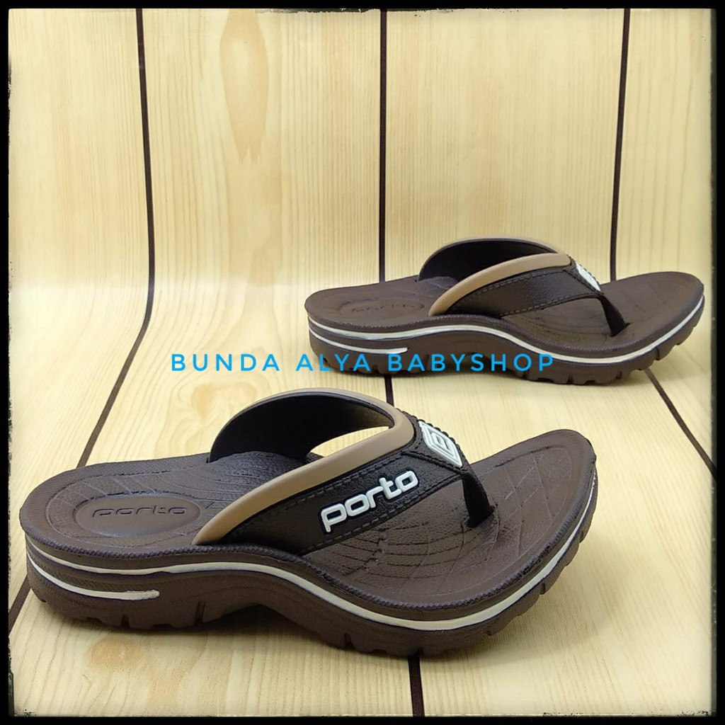 Sendal Anak Laki Laki Usia 3 4 5 6 7 Tahun Karet Anti Licin COKLAT Size 24 - 35