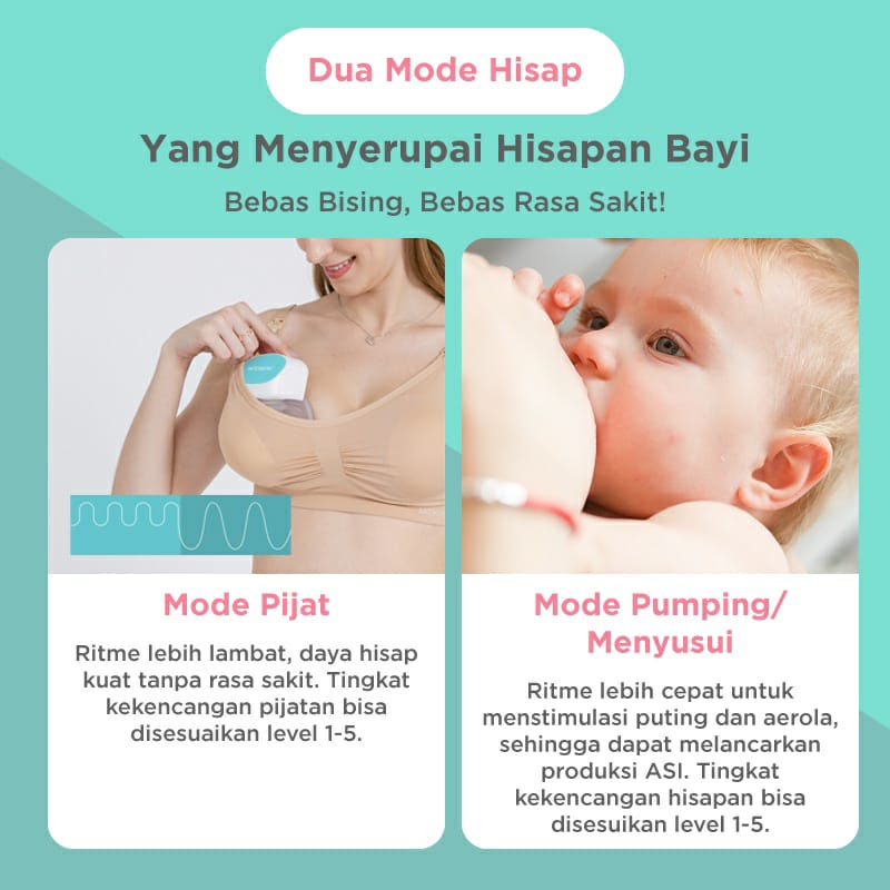 MOOIMOM Breast Pump Pompa Asi Hands Free Pumping Asi Elektrik Pompa Asi Portable _ Pompa ASI Elektrik Wireless