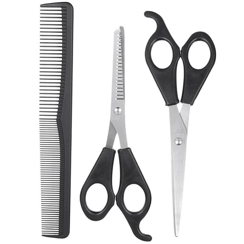 【COD Tangding】3pcs/set Haircut Baby Children Barber Scissors Set Thinning Flat Shear Adult Beauty Tools