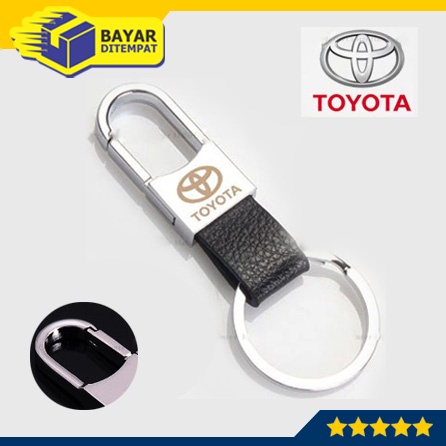 Gantungan Kunci TOYOTA KULIT Sepeda Motor Mobil Gantung Besi Metal Alloy Keychain Leather