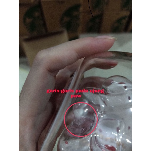 DEFECT / CACAT PRODUKSI gelas paw cat kucing sakura starbucks