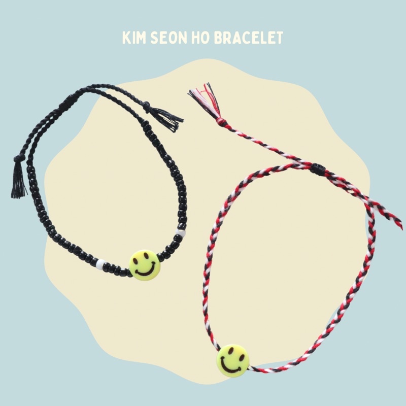 GELANG SMILE KEPANG KIM SEON HO BRAIDED BRACELET TRIDATU BEADS LOLIASTUFF