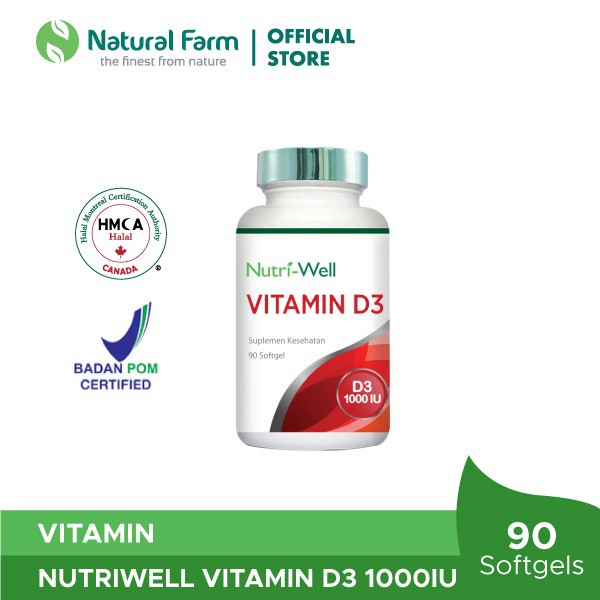 Nutri-well Vitamin D3 1000 IU (90 Softgels)