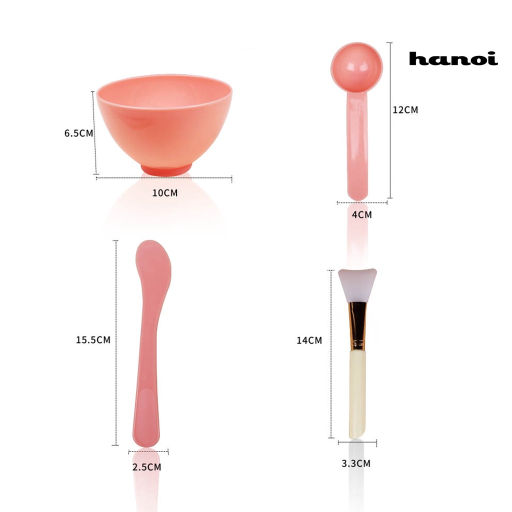 HQTM_Facial Masque Tools Soft DIY Anti-Slip Base Makeup Beauty Face Masque Stick Spoon Bowl Tools Kit for Home