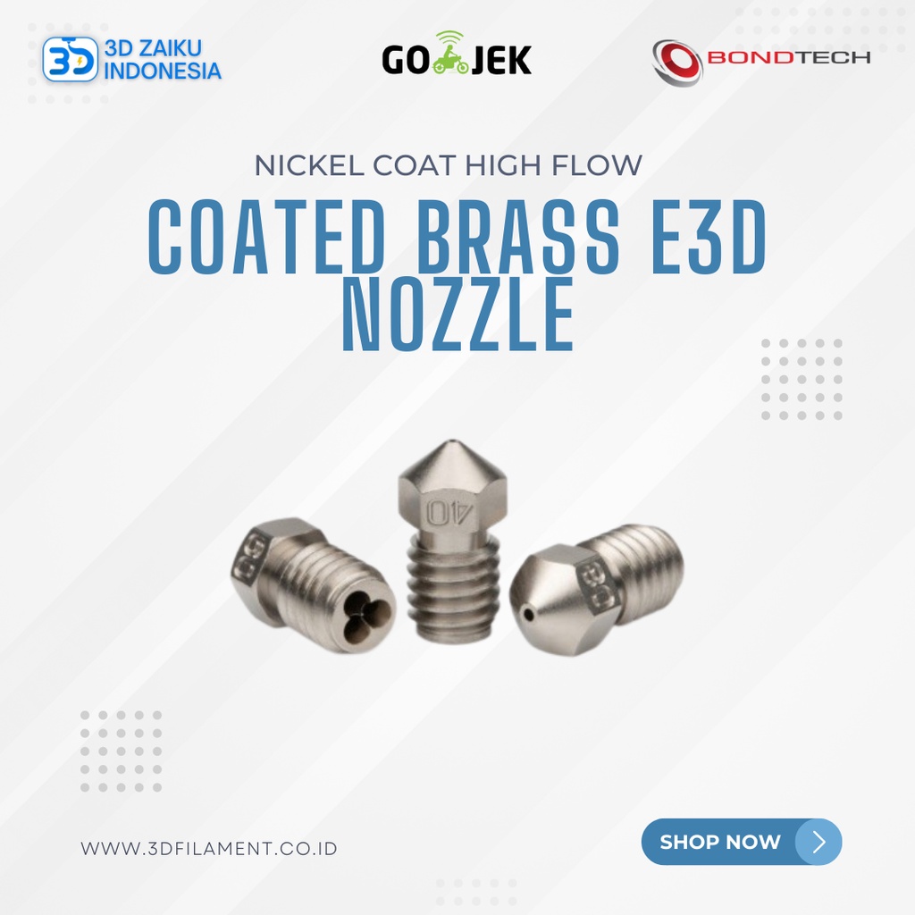 Original Bondtech CHT® Coated Brass E3D Nozzle Nickel Coat High Flow