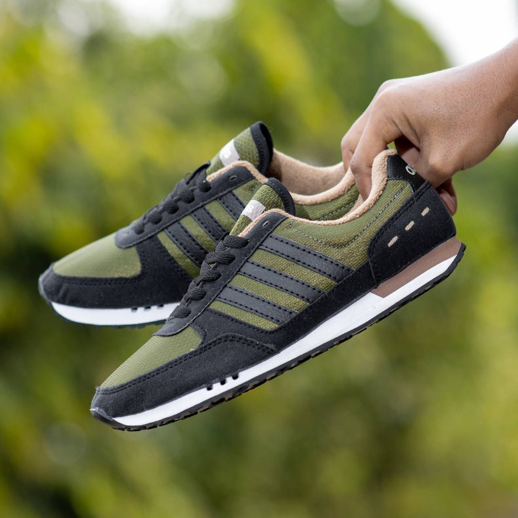SEPATU CASUAL ADIDAS NEO CITY RACER GREEN BLACK
