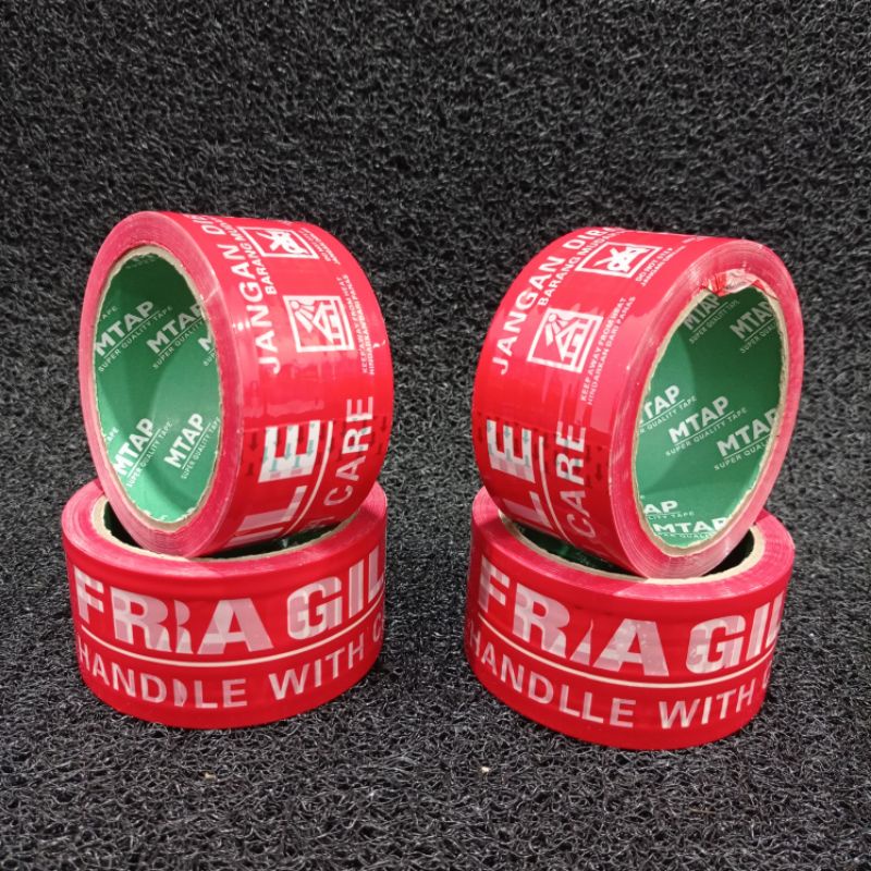 

Lakban fragile merah