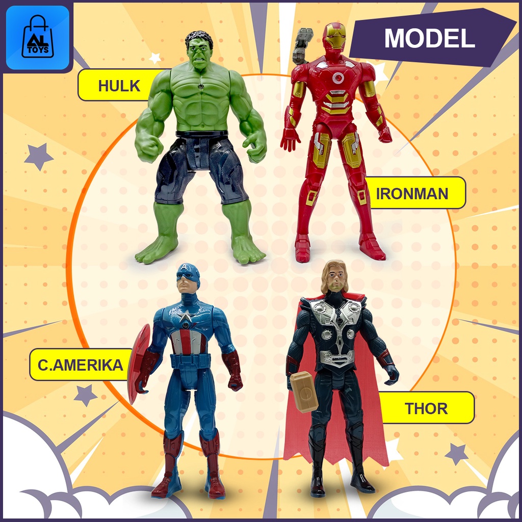 Action Figure Super Hero Avengers Hulk Thor Ironman Captain America