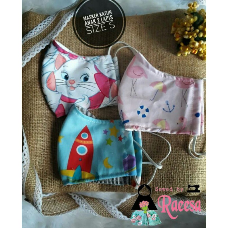 Masker kain anak / masker kain katun/ masker hijab kain