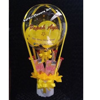 Buket Snack + Balon Khusus Surabaya / Buket Wisuda / Buket Ultah