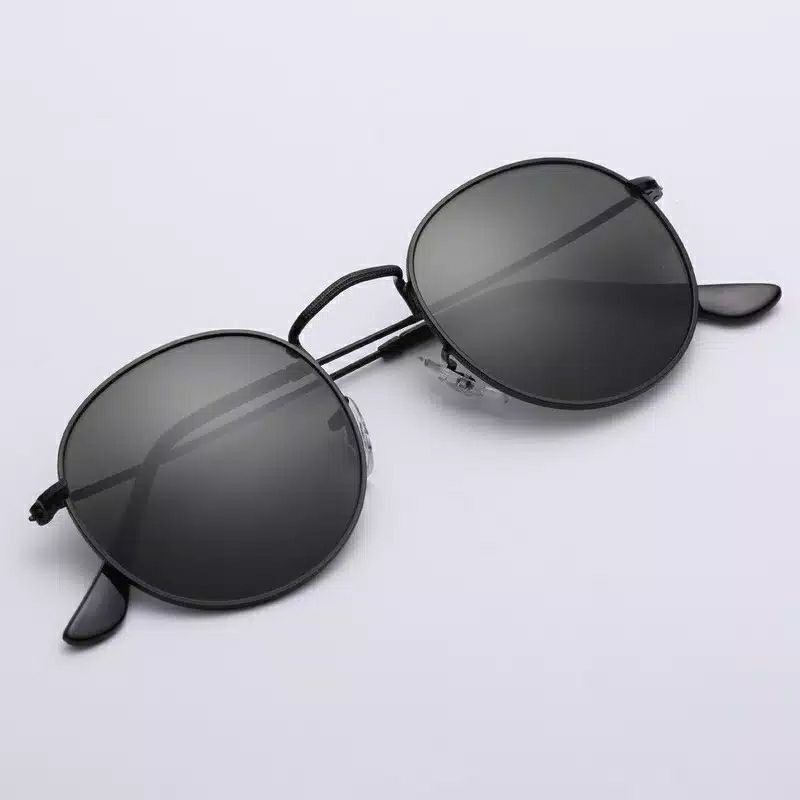 Kacamata Wanita Lensa Rangka Transparan Retro Vintage Metal Frame Eyeglasses-HITAM HITAM