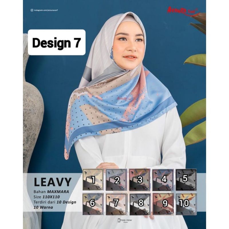 Jilbab Segi Empat Maxmara Leavy Motif By Azzura Premium Scarf - Hijab glossy jilbab motif segiempat