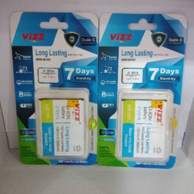 Battery Baterai Vizz Samsung J1 2016 Double Power Original