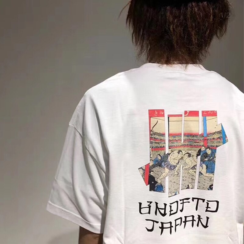 Undefeated T-shirt Japan Limited UKIYOE SUMO Tee Men Women Short Sleeve Letter Print Cotton Shirt