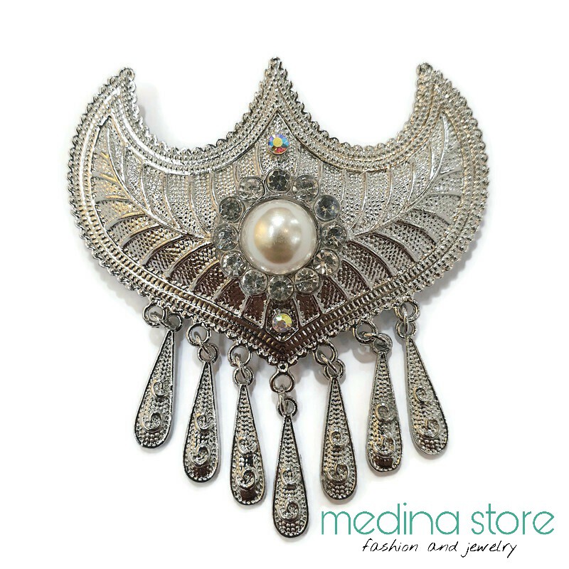 Bros Kebaya Susun Medina Store/Bros Kutubaru Murah/Bros Etnik Jawa Aceh Sumatra Kalimantan Bali-A - Silver