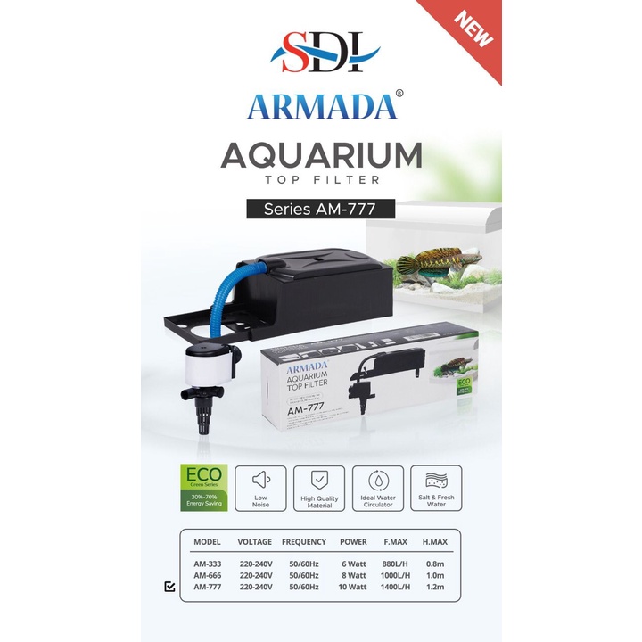 TOP FILTER ARMADA AM-777 / TOP FILTER AQUARIUM 3 IN 1 ARMADA