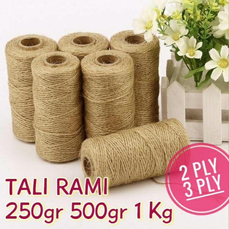 Tali Rami Goni Roll 1 Kg Kiloan 3 ply 3mm 2 ply 2mm Murah Hampers Hang Tag Tali Foto Polaroid