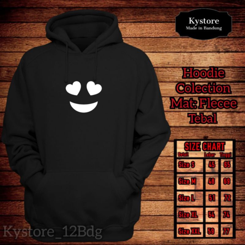 jaket hoodie fleece logo emoji