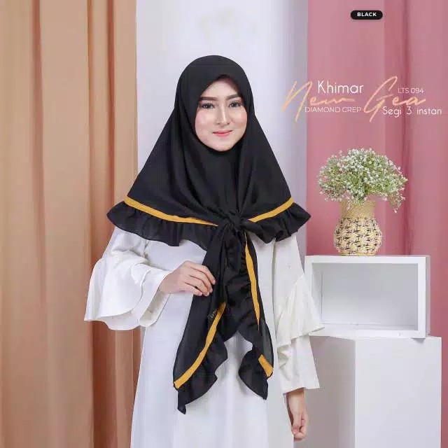 HIJAB SEGITIGA INSTAN REMPEL LIST / JILBAB INSTAN JUMBO MURAH