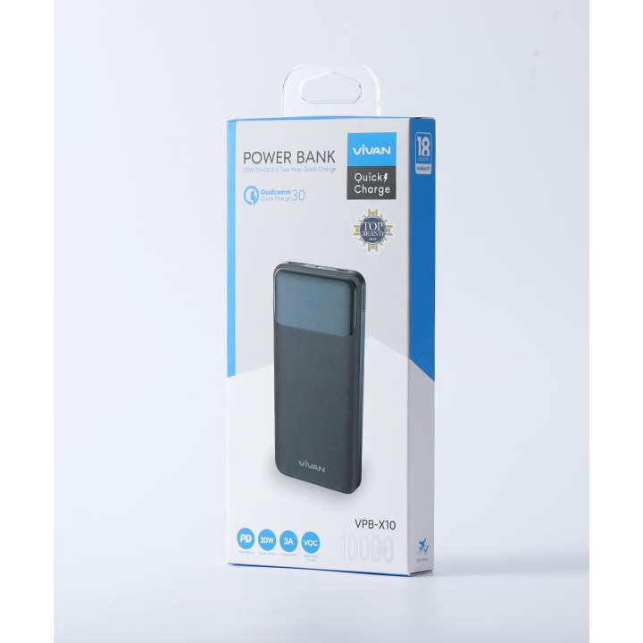 VIVAN POWER BANK IPHONE 12 20W 10.000MAH QUICK CHARGER LED DISPLAY VPB X10