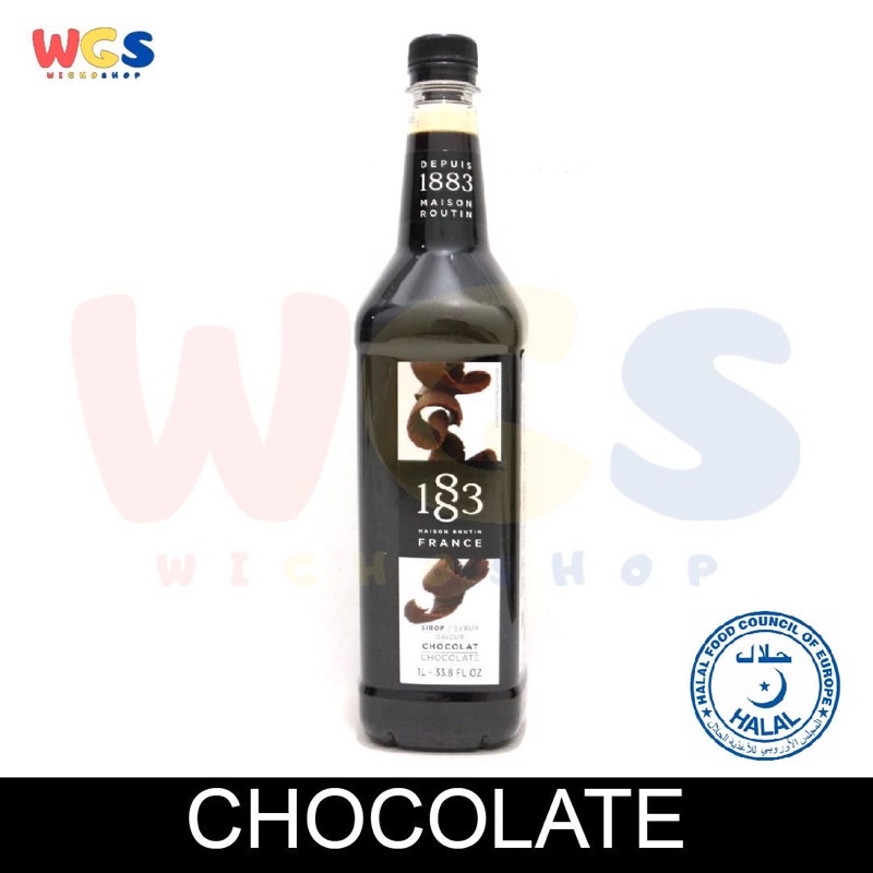 Syrup 1883 Maison Routin France Chocolate Flavored 33.8 fl oz 1ltr