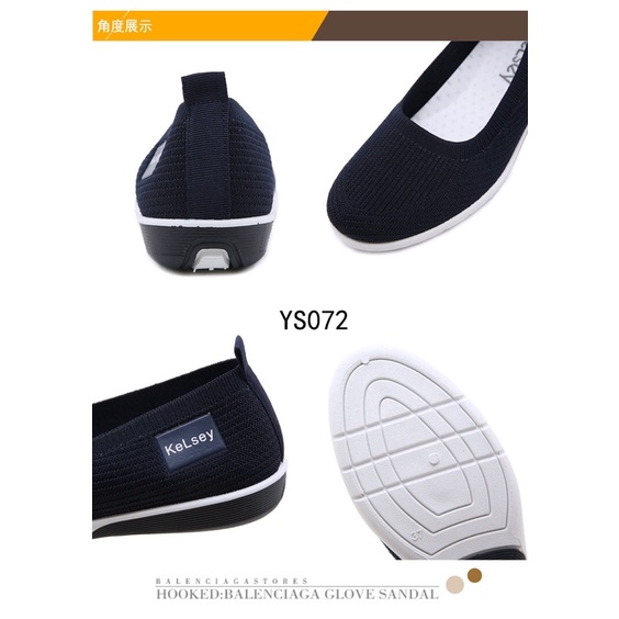 (GRATIS ALAS KAKI) Kelsey Sepatu Flat wanita YS072 Sepatu Wanita Slip On