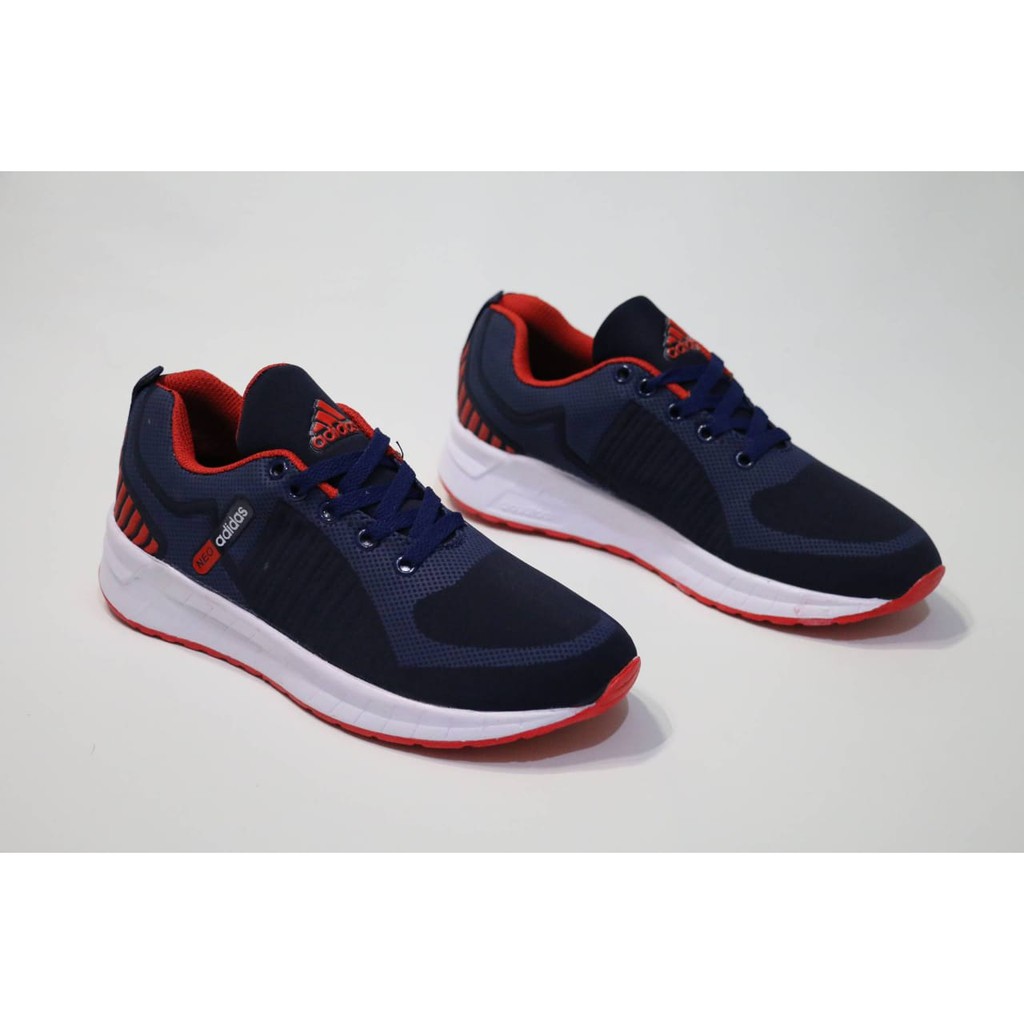 Sepatu Adidas Neo Free Flyknite Sepatu Sneakers Running Pria Warna Navy Merah
