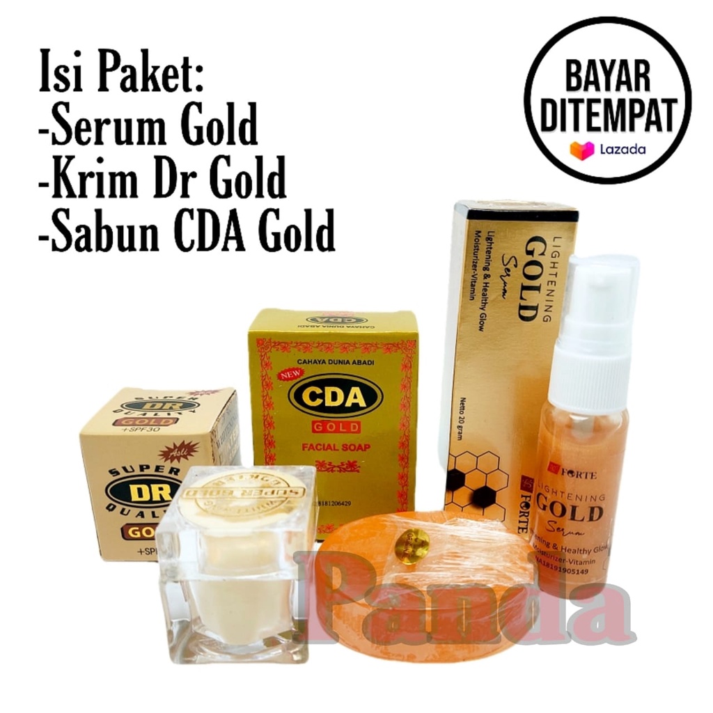 Paket Kecantikan 3in1 Serum Forte Gold+Krim DR Gold+Masker Hanasui Gold