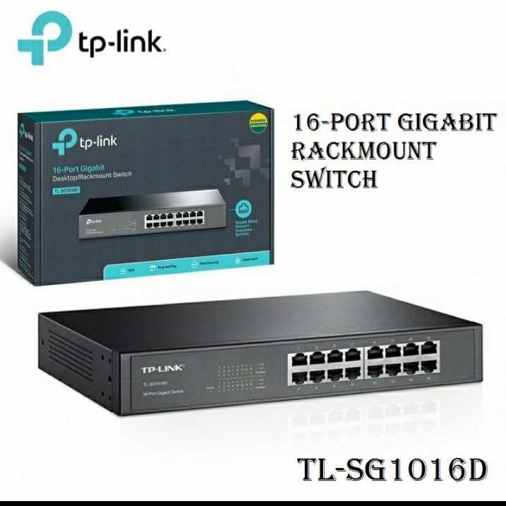 TPLINK TL-SG1016D Switch 16 Port Gigabit Metal Desktop