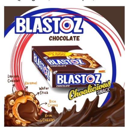 Snack Wafer stick blastoz Chocolate (12pcs) cemilan wafer coklat enak dan murah