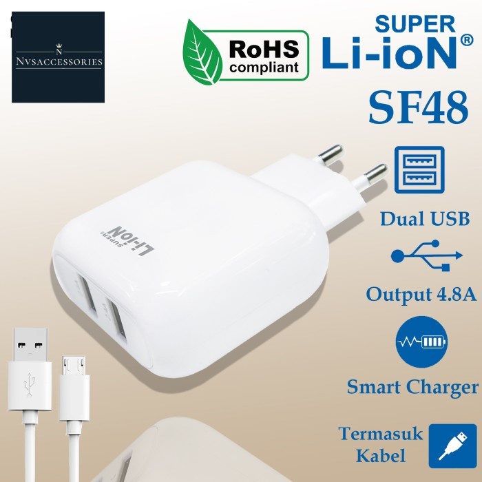 Super Li-ion SF48 Charger 4.8A Charger FAST CHARGING iPhone/ Micro Charger iPhone/ Charger Micro USB