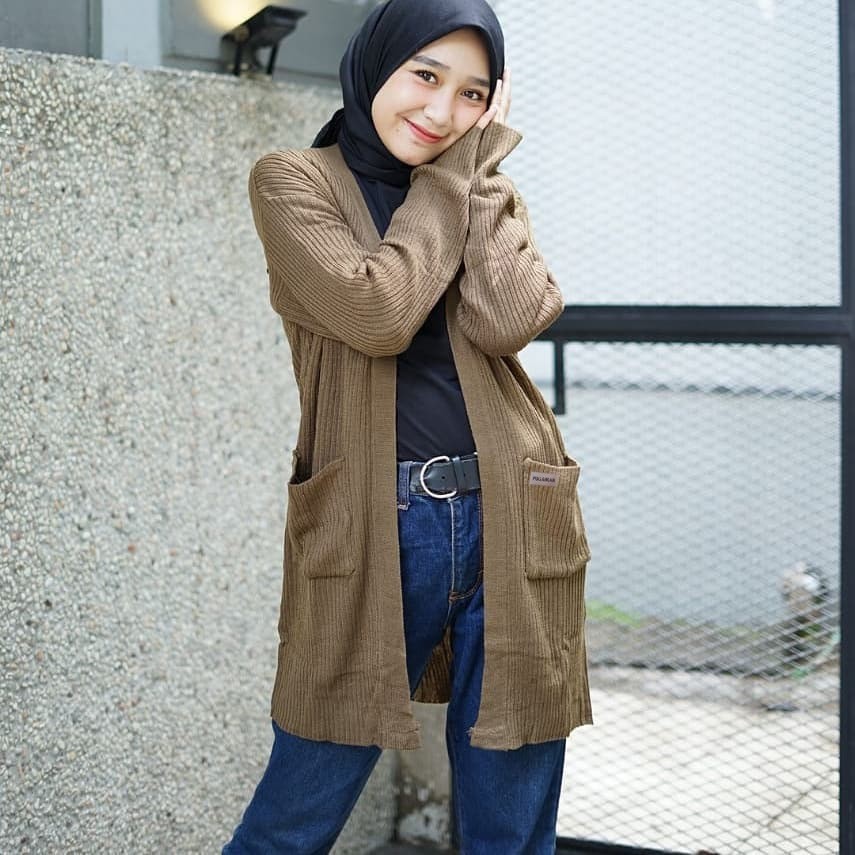Cardigan Belle Oversize Cardigan Wanita Cardigan Rajut Long Cardigan