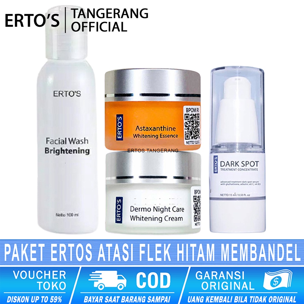 Jual Paket Ertos Penghilang Flek Hitam Whitening Brightening Cream ...