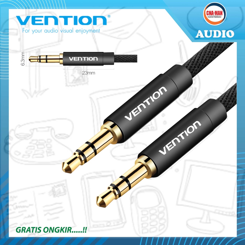 Vention Kabel Audio Aux 3.5mm Male to Male Braided Earphone 1.5M 2M 3M