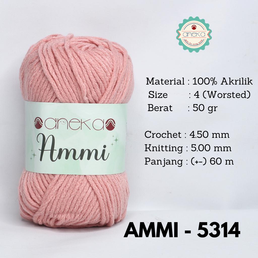 Benang Rajut Ammi / 100% Acrylic / 6 Ply Akrilik - 5314 (Dusty Pink)