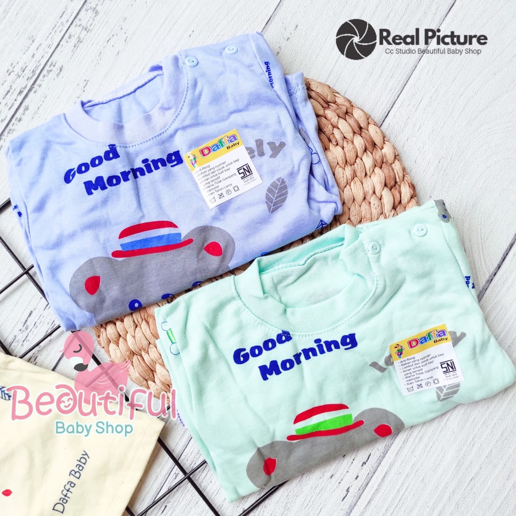 PREMIUM Setelan Baju Bayi Lengan Pendek Celana Pendek SNI / Kaos Oblong Bayi / Setelan Harian Bayi Merk Daffa / Baby.ou