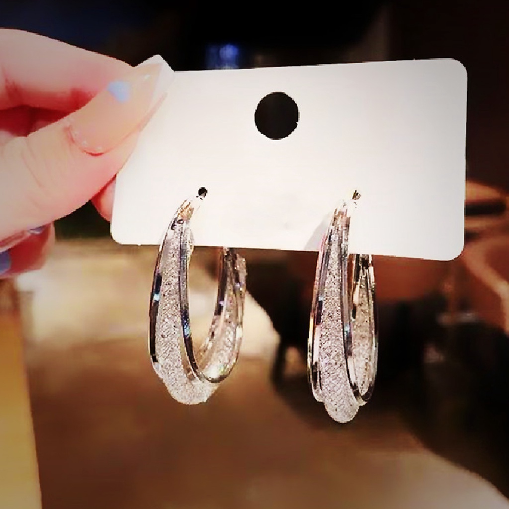 Hu Hu Hu Hu Hu Alat Bantu Pasang Kacamata♡ 1 Pasang Anting Hoop Bentuk Lingkaran Warna Kontras Untuk Perhiasan Harian